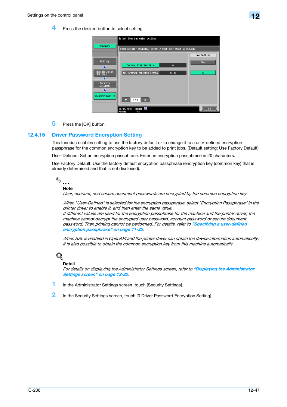 15 driver password encryption setting, Driver password encryption setting -47 | Konica Minolta bizhub 601 User Manual | Page 226 / 273