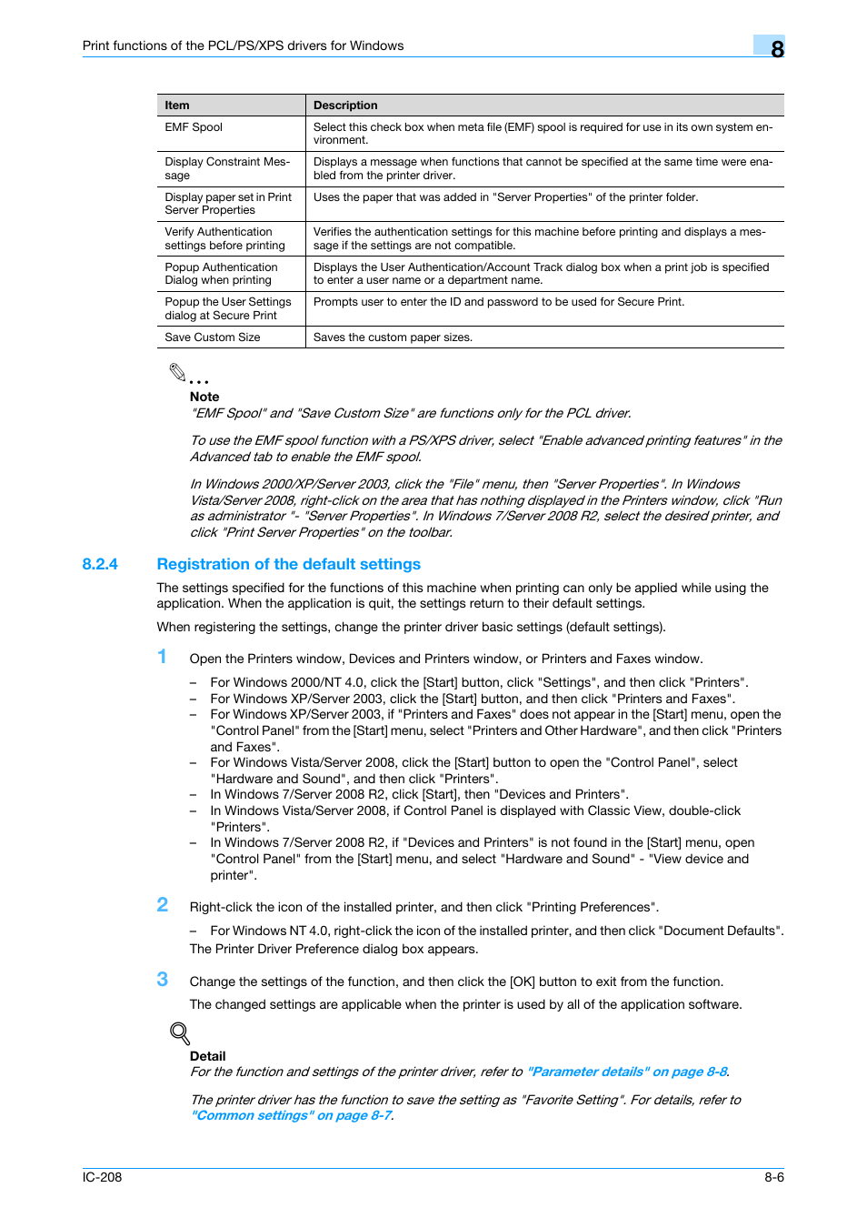 4 registration of the default settings, Registration of the default settings -6 | Konica Minolta bizhub 601 User Manual | Page 96 / 273
