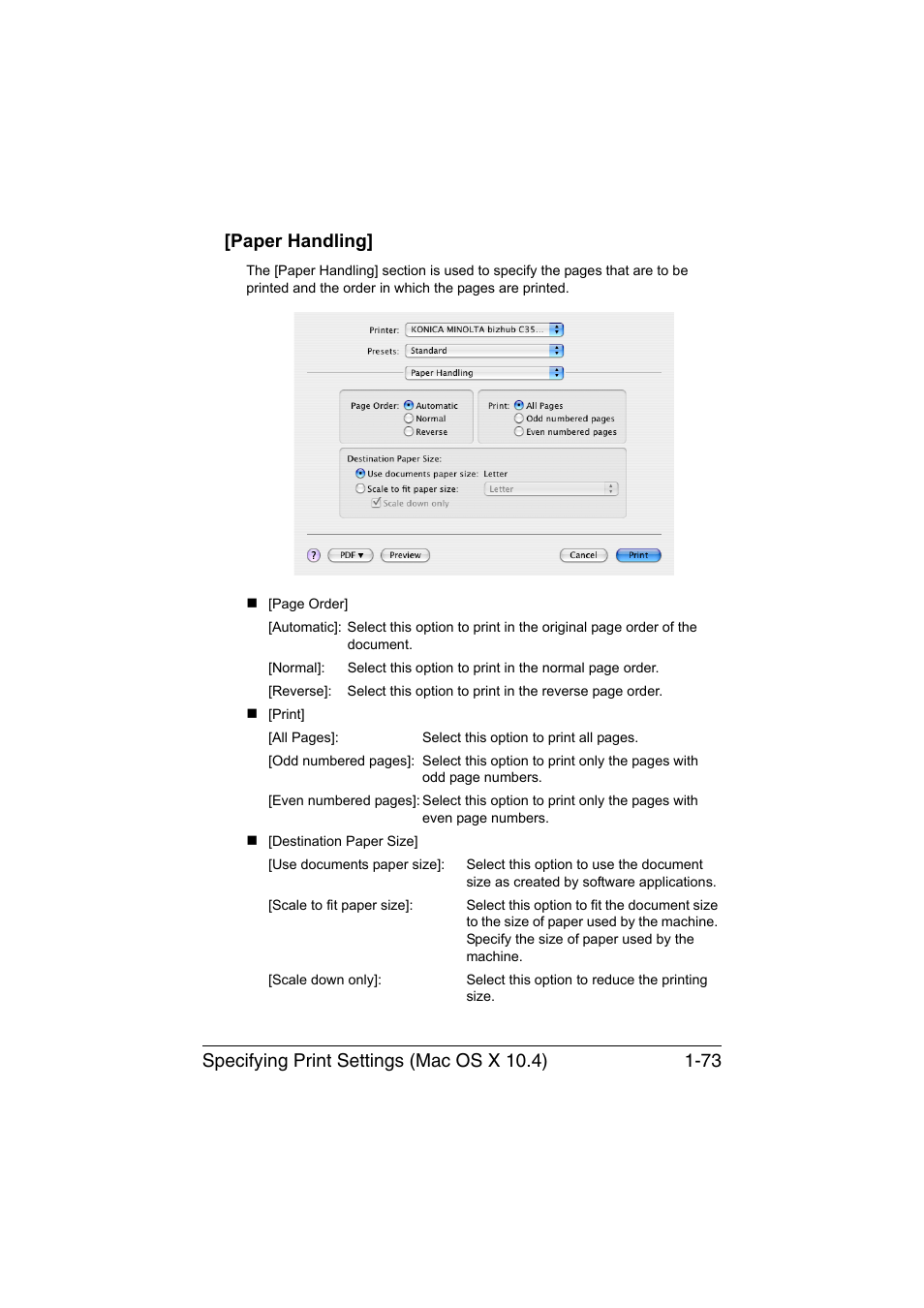 Paper handling, Paper handling] -73 | Konica Minolta bizhub C35 User Manual | Page 100 / 510