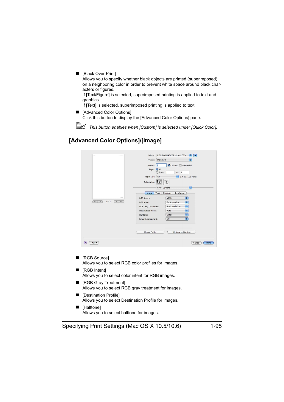 Advanced color options]/[image, Advanced color options]/[image] -95 | Konica Minolta bizhub C35 User Manual | Page 122 / 510