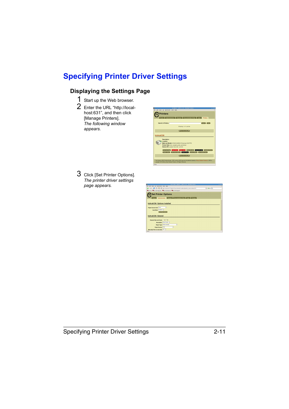 Specifying printer driver settings, Specifying printer driver settings -11 | Konica Minolta bizhub C35 User Manual | Page 158 / 510