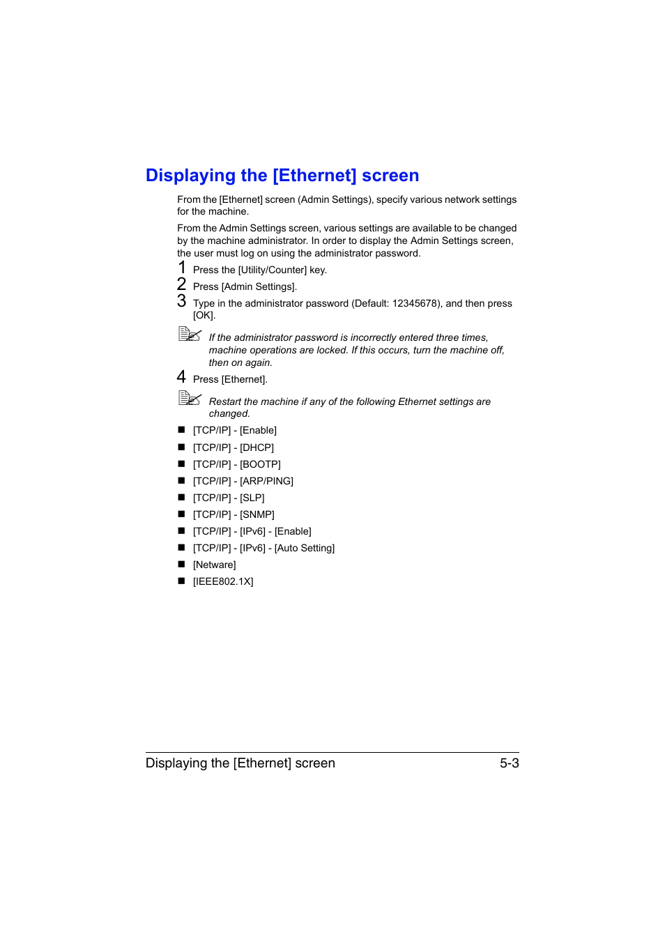 Displaying the [ethernet] screen, Displaying the [ethernet] screen -3 | Konica Minolta bizhub C35 User Manual | Page 182 / 510