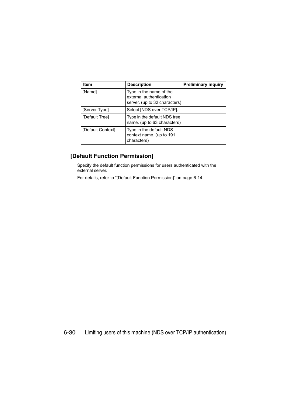 Default function permission, Default function permission] -30, Default function permis | Sion | Konica Minolta bizhub C35 User Manual | Page 217 / 510