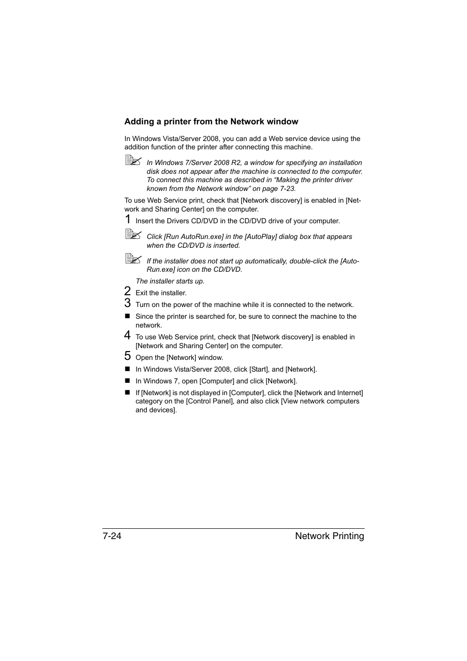 Adding a printer from the network window, Adding a printer from the network window -24 | Konica Minolta bizhub C35 User Manual | Page 251 / 510