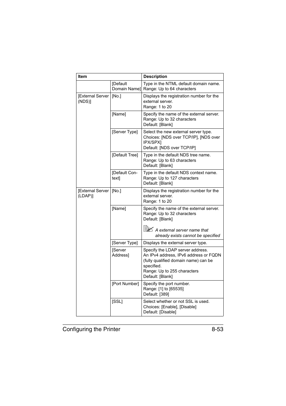 Configuring the printer 8-53 | Konica Minolta bizhub C35 User Manual | Page 320 / 510