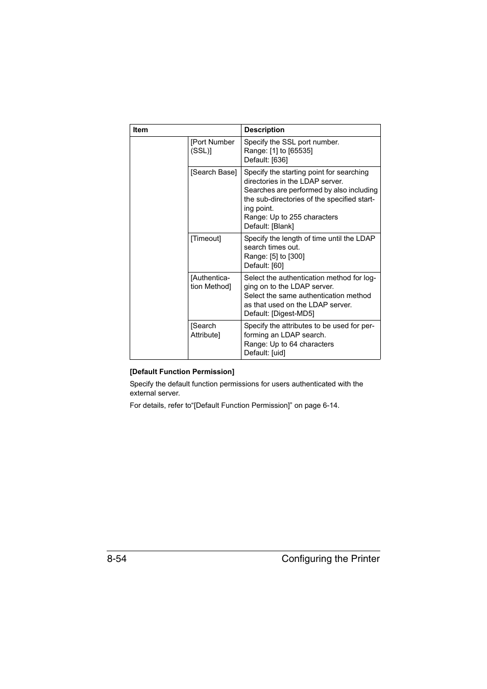 Configuring the printer 8-54 | Konica Minolta bizhub C35 User Manual | Page 321 / 510