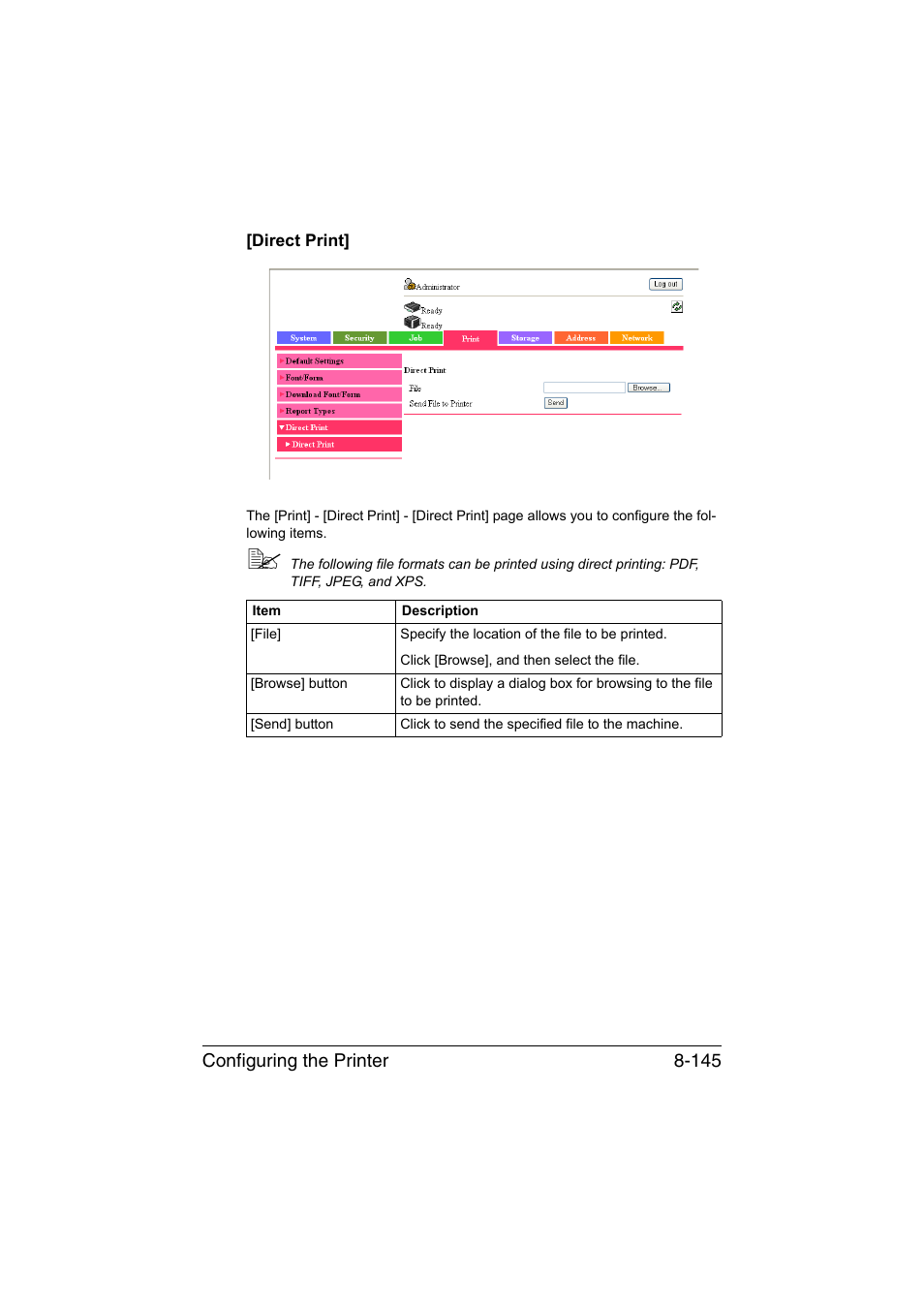 Direct print, Direct print] -145 | Konica Minolta bizhub C35 User Manual | Page 412 / 510