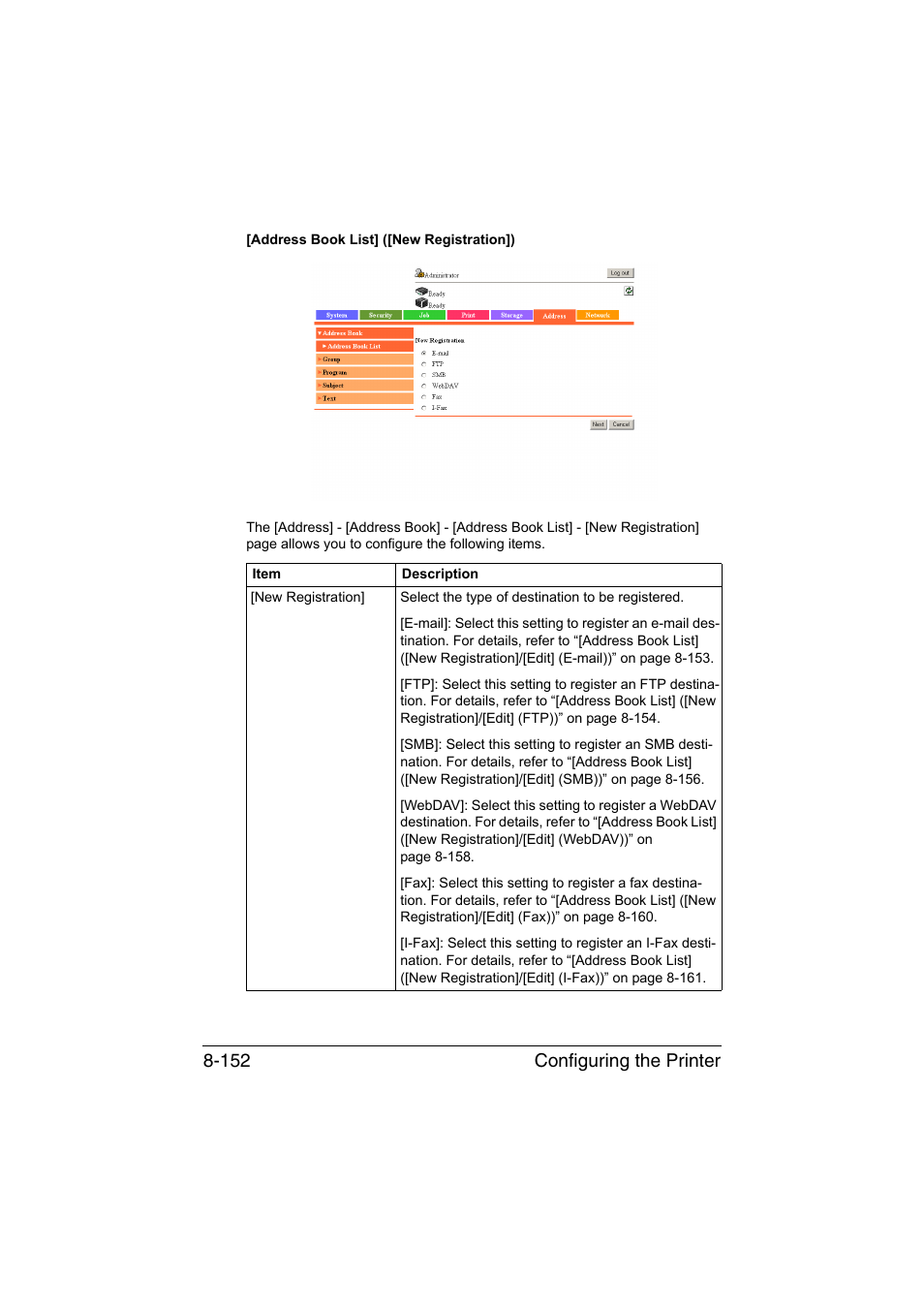 Configuring the printer 8-152 | Konica Minolta bizhub C35 User Manual | Page 419 / 510