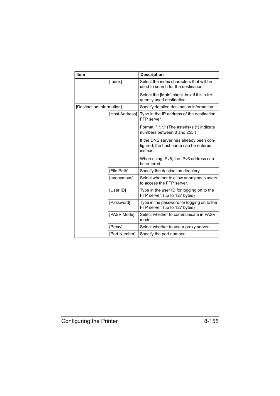 Configuring the printer 8-155 | Konica Minolta bizhub C35 User Manual | Page 422 / 510