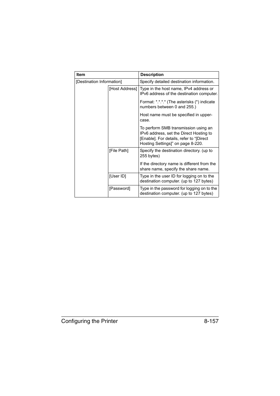 Configuring the printer 8-157 | Konica Minolta bizhub C35 User Manual | Page 424 / 510