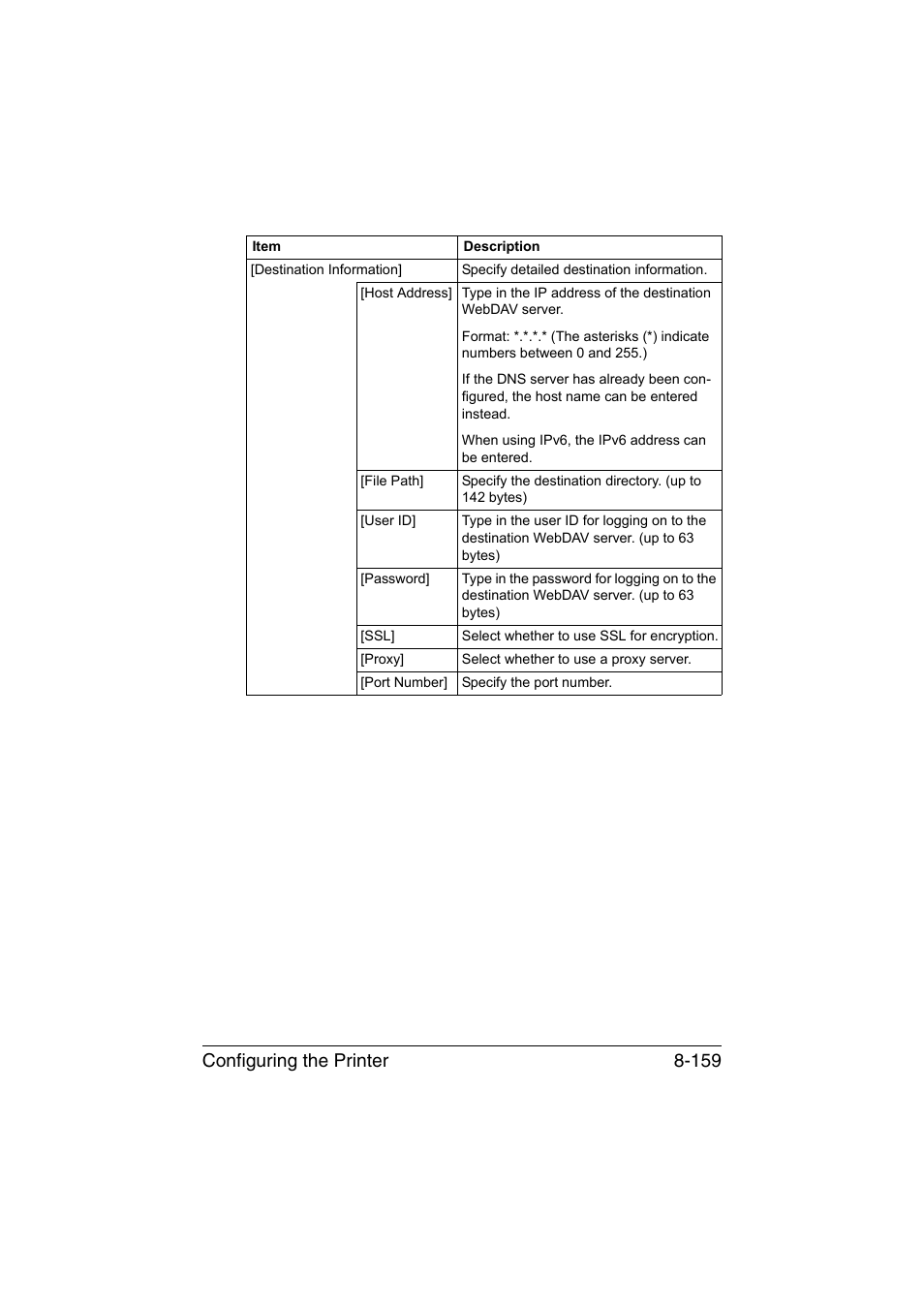 Configuring the printer 8-159 | Konica Minolta bizhub C35 User Manual | Page 426 / 510