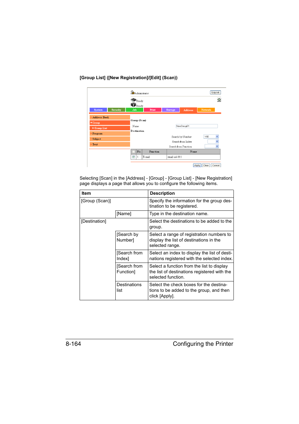 Configuring the printer 8-164 | Konica Minolta bizhub C35 User Manual | Page 431 / 510