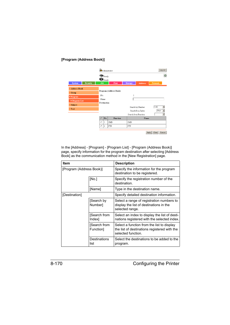 Configuring the printer 8-170 | Konica Minolta bizhub C35 User Manual | Page 437 / 510