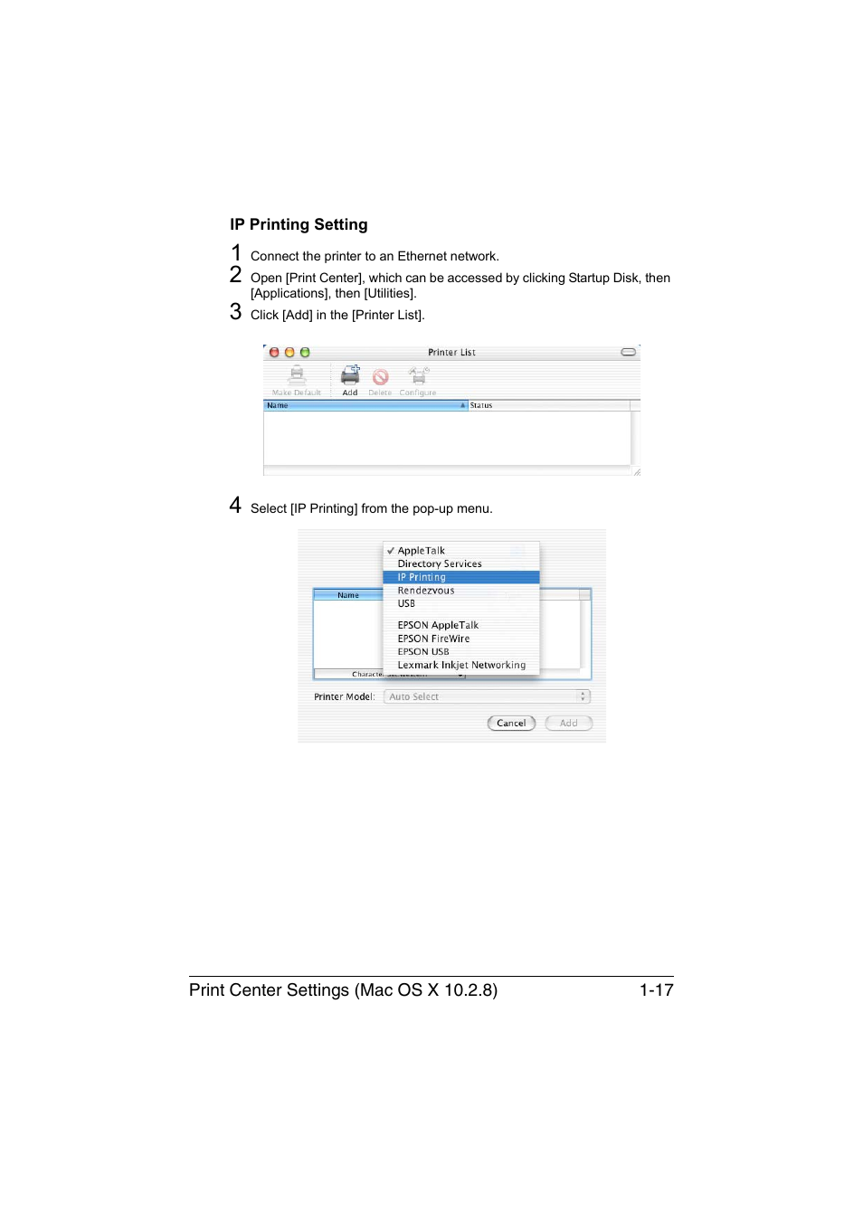 Ip printing setting, Ip printing setting -17 | Konica Minolta bizhub C35 User Manual | Page 44 / 510