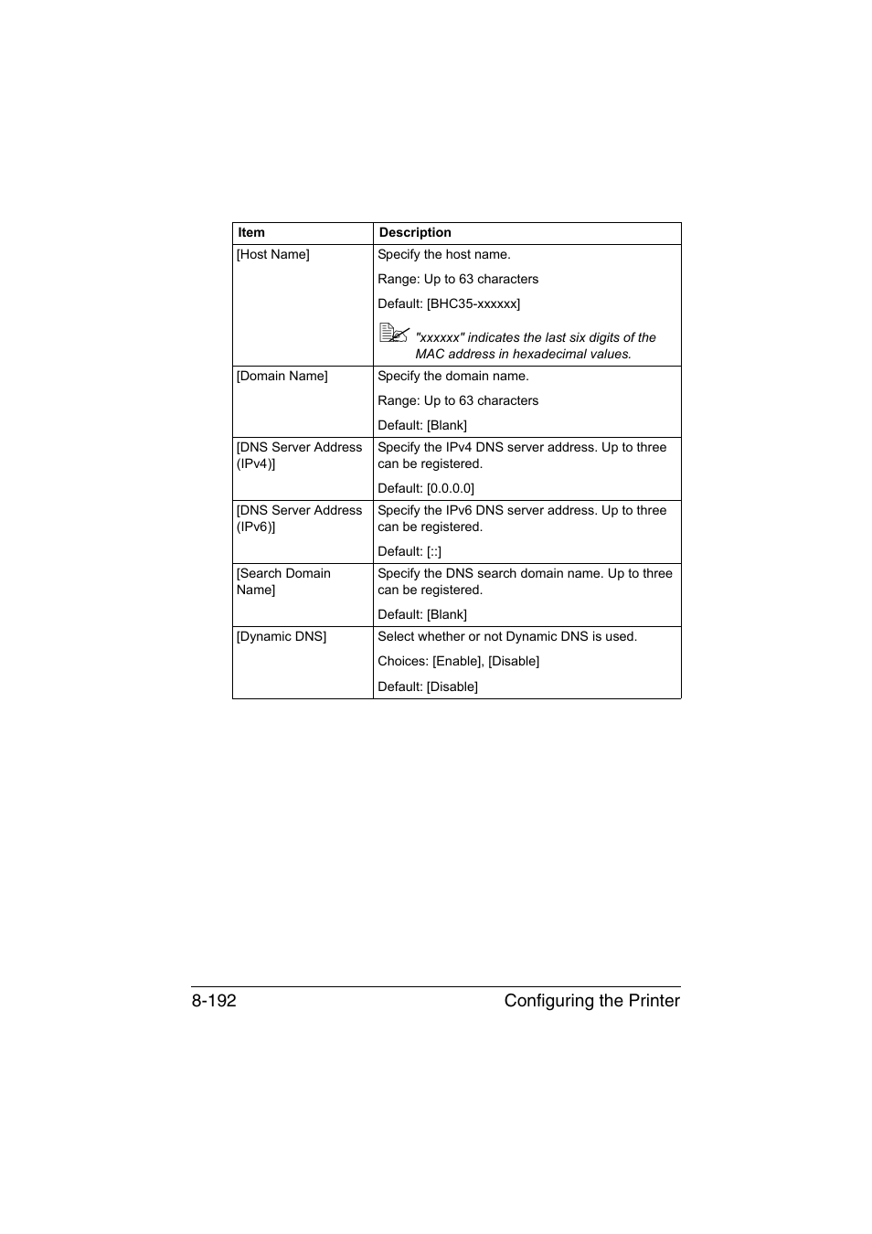 Configuring the printer 8-192 | Konica Minolta bizhub C35 User Manual | Page 459 / 510