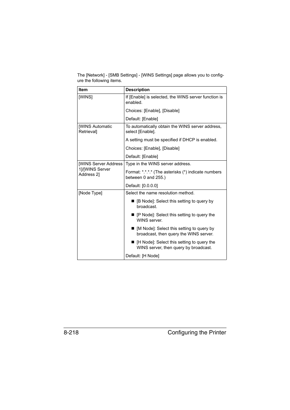 Configuring the printer 8-218 | Konica Minolta bizhub C35 User Manual | Page 485 / 510