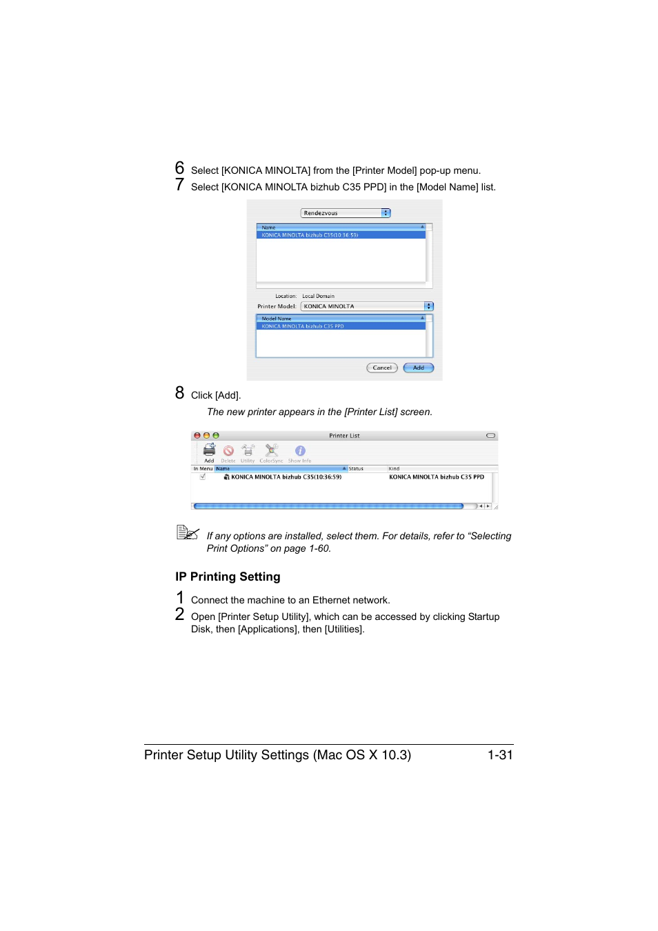 Ip printing setting, Ip printing setting -31 | Konica Minolta bizhub C35 User Manual | Page 58 / 510