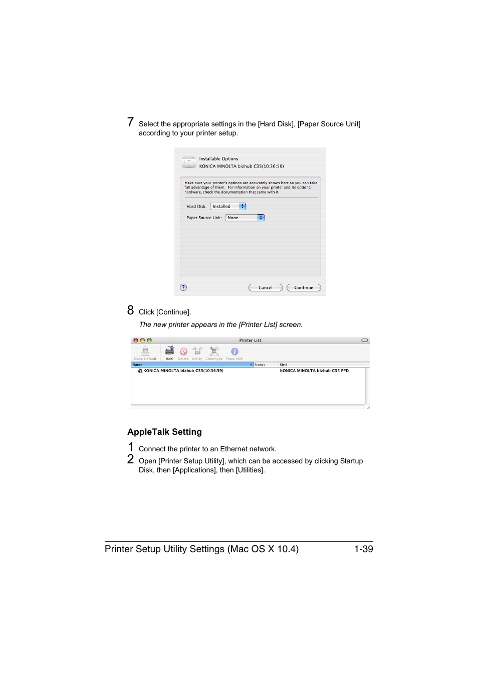 Appletalk setting, Appletalk setting -39 | Konica Minolta bizhub C35 User Manual | Page 66 / 510