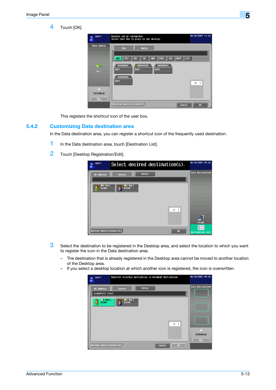 2 customizing data destination area, Customizing data destination area -13 | Konica Minolta bizhub C451 User Manual | Page 48 / 82