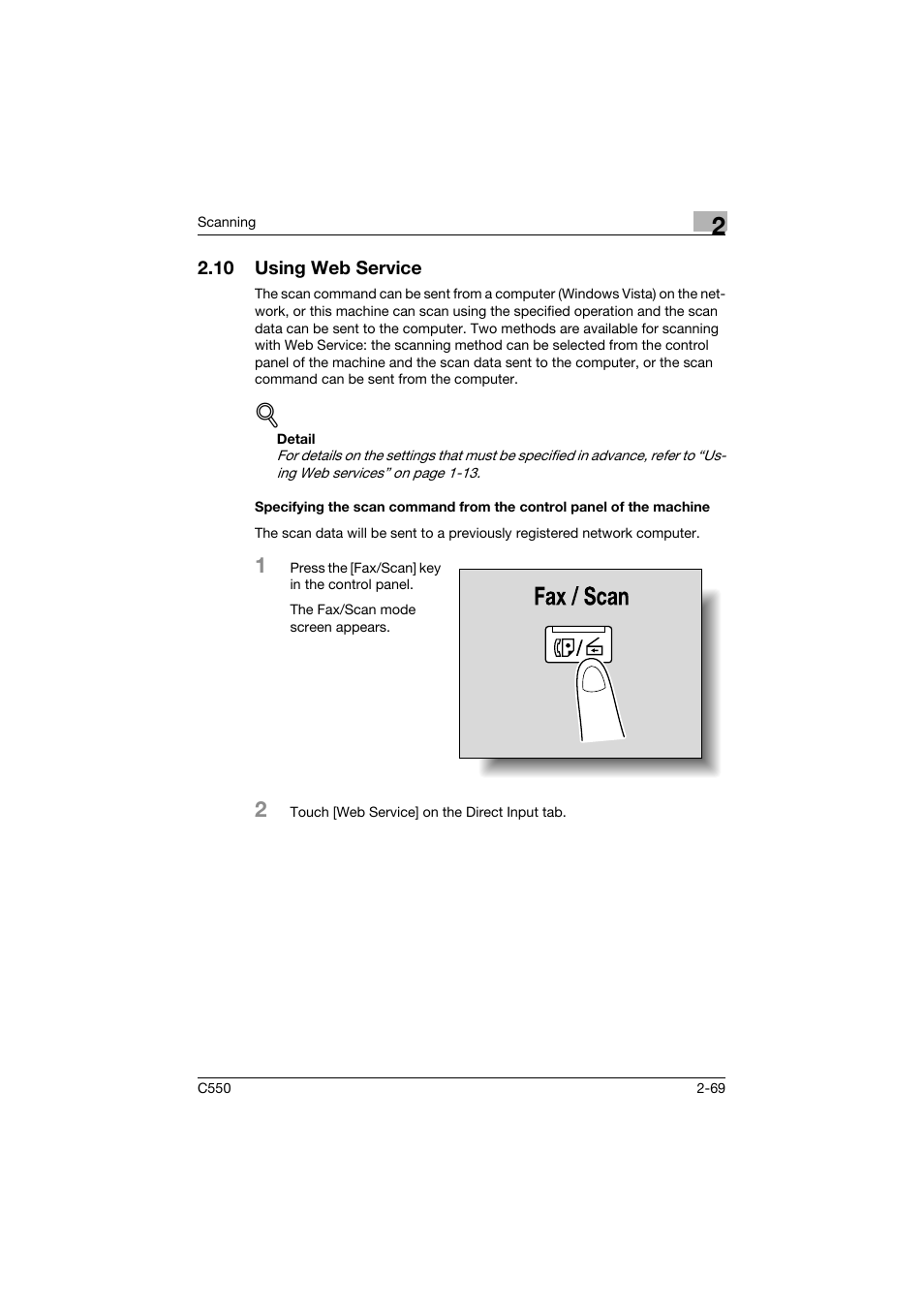 10 using web service, Using web service -69 | Konica Minolta bizhub C550 User Manual | Page 108 / 415