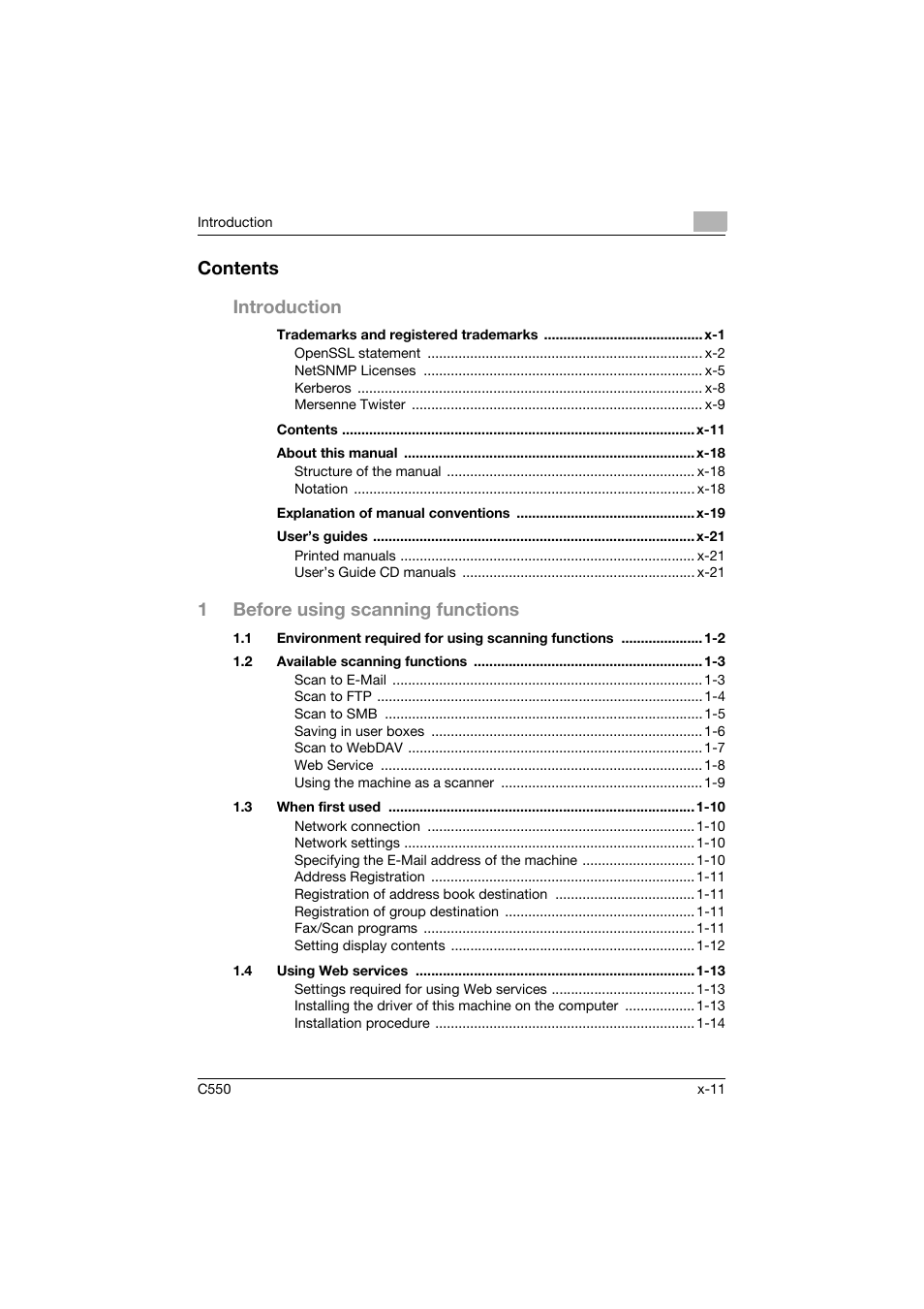 Konica Minolta bizhub C550 User Manual | Page 12 / 415