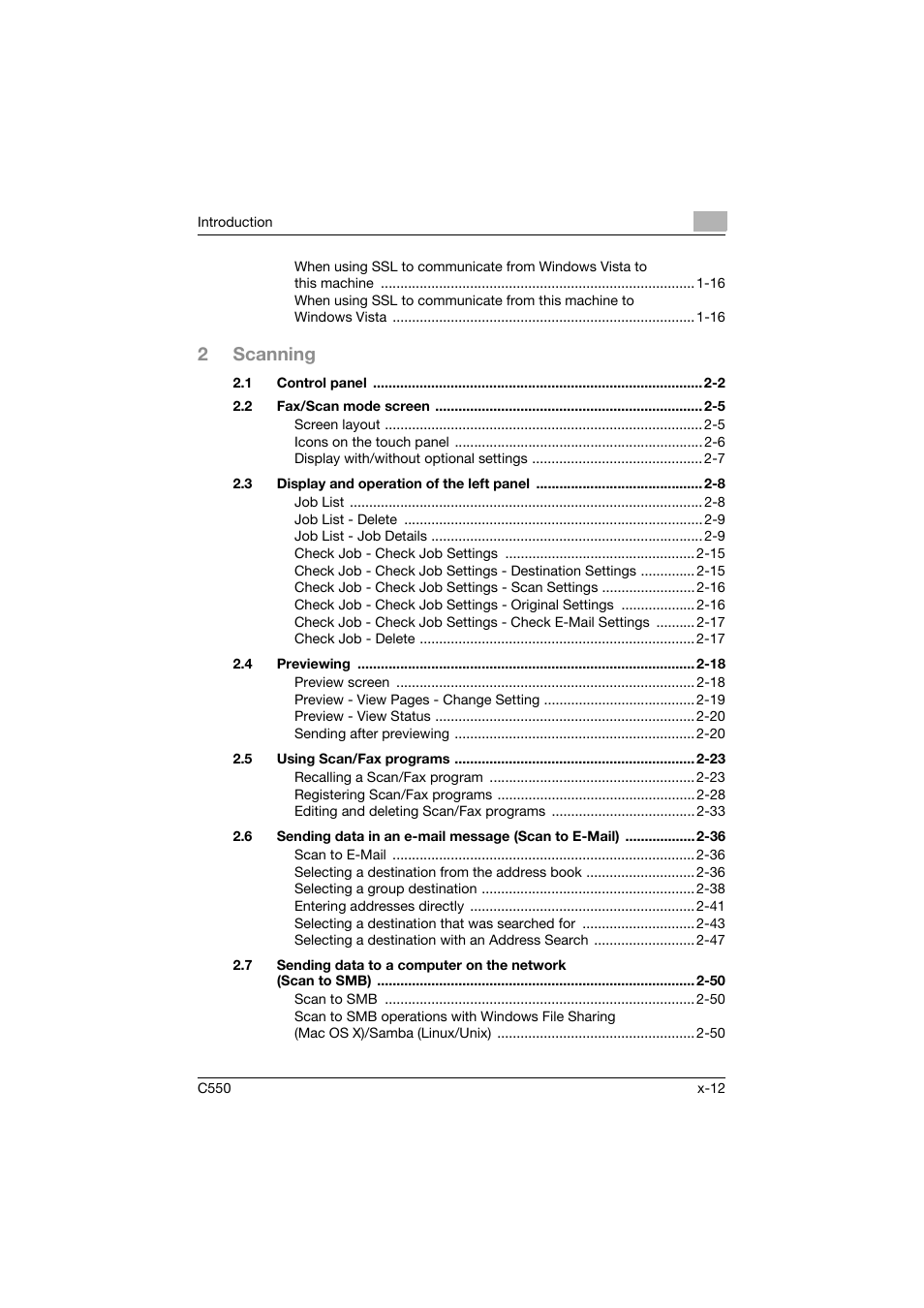 2scanning | Konica Minolta bizhub C550 User Manual | Page 13 / 415