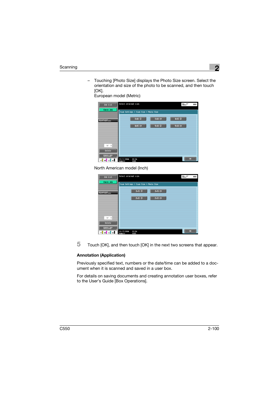 Annotation (application), Annotation (application) -100, P. 2-100 | Konica Minolta bizhub C550 User Manual | Page 139 / 415