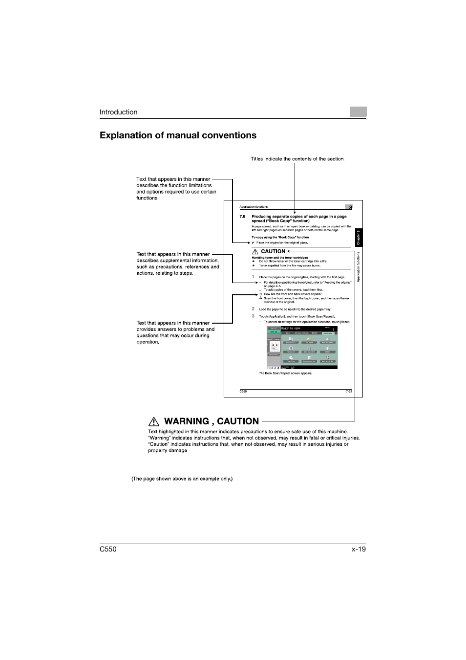 Explanation of manual conventions | Konica Minolta bizhub C550 User Manual | Page 20 / 415