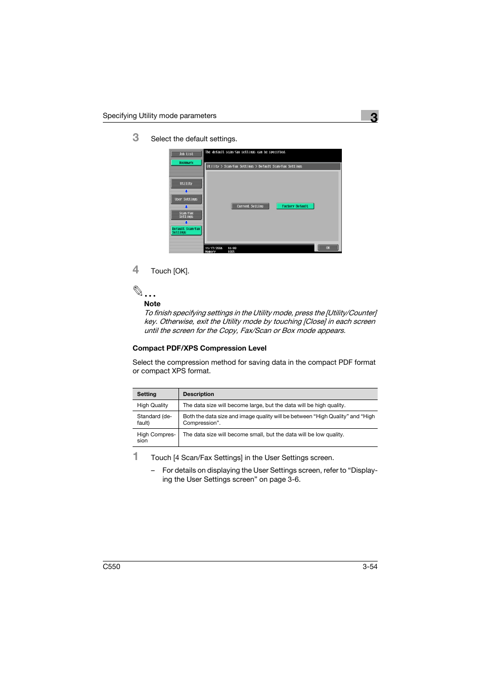 Compact pdf/xps compression level, Compact pdf/xps compression level -54 | Konica Minolta bizhub C550 User Manual | Page 221 / 415