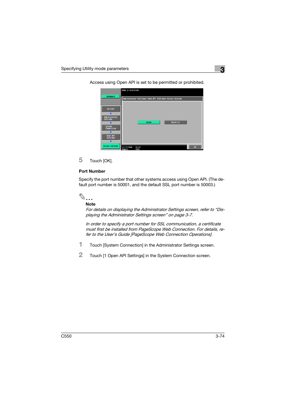 Port number, Port number -74 | Konica Minolta bizhub C550 User Manual | Page 241 / 415