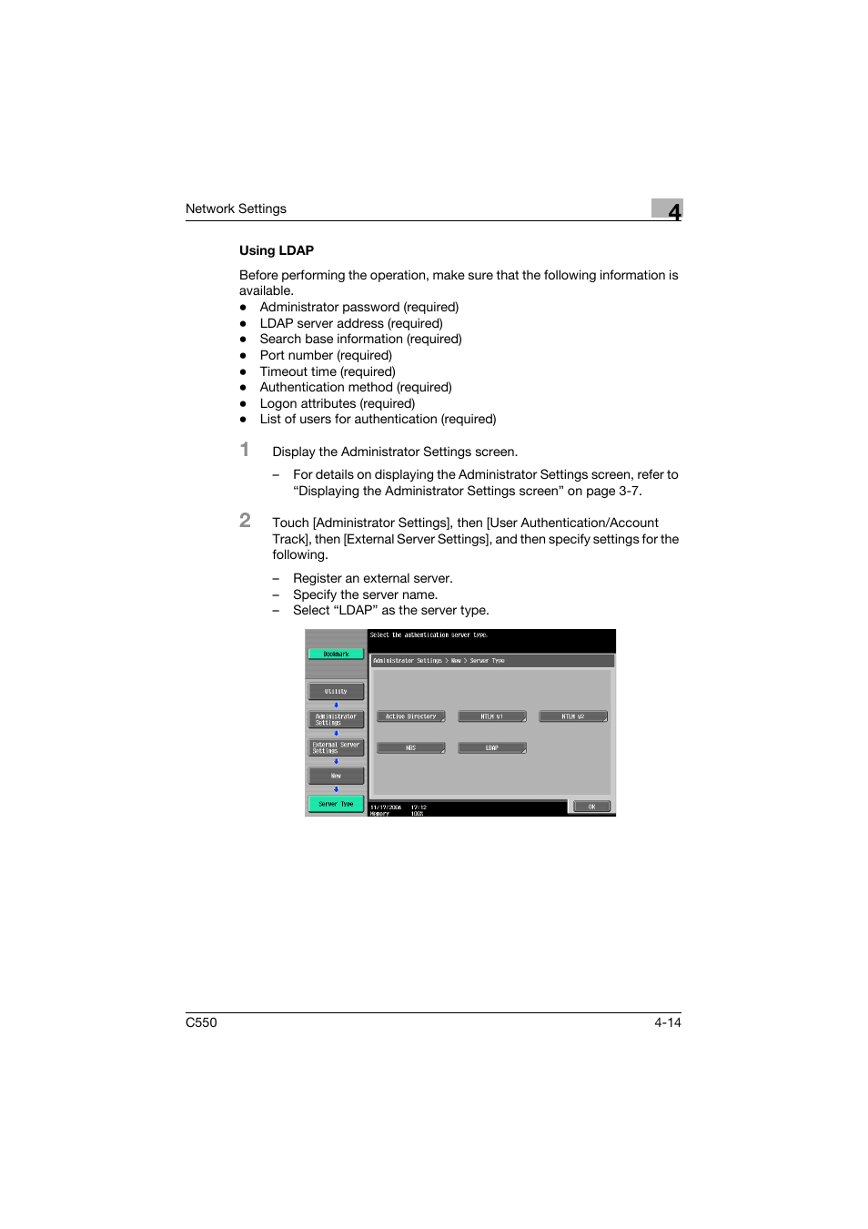 Using ldap, Using ldap -14 | Konica Minolta bizhub C550 User Manual | Page 260 / 415