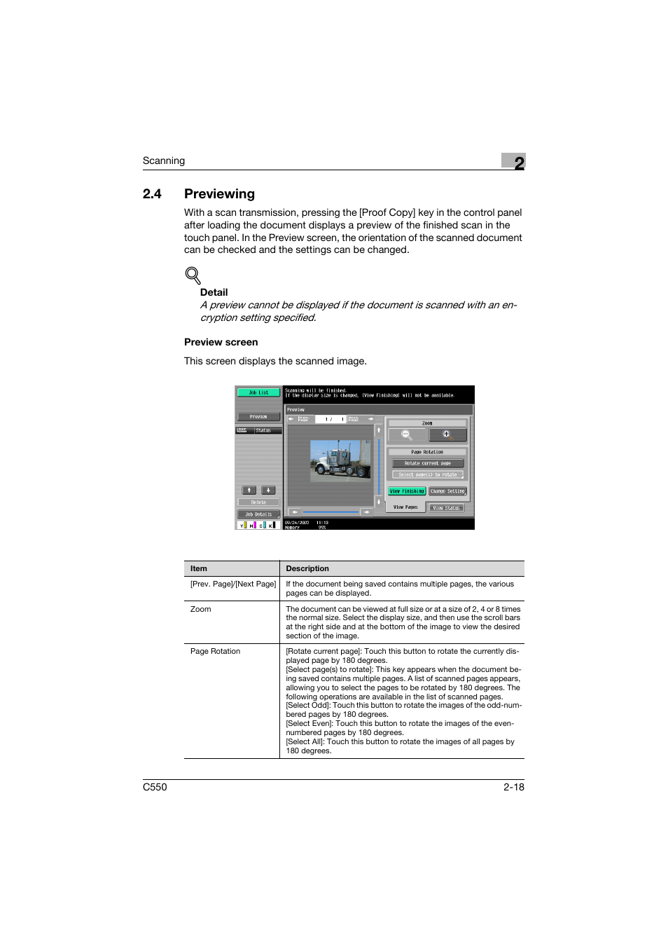 4 previewing, Preview screen, Previewing -18 | Preview screen -18 | Konica Minolta bizhub C550 User Manual | Page 57 / 415