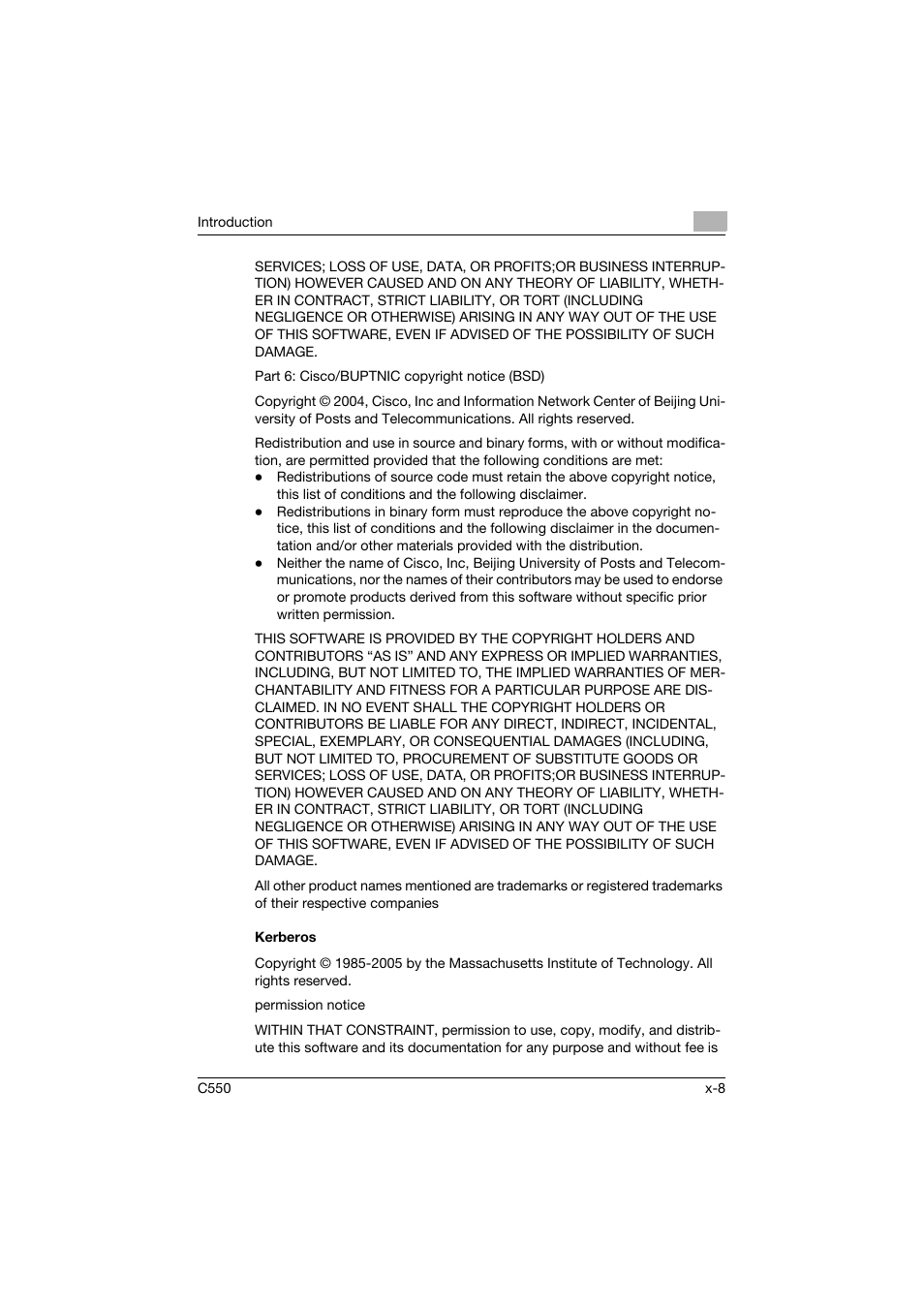 Kerberos | Konica Minolta bizhub C550 User Manual | Page 9 / 415