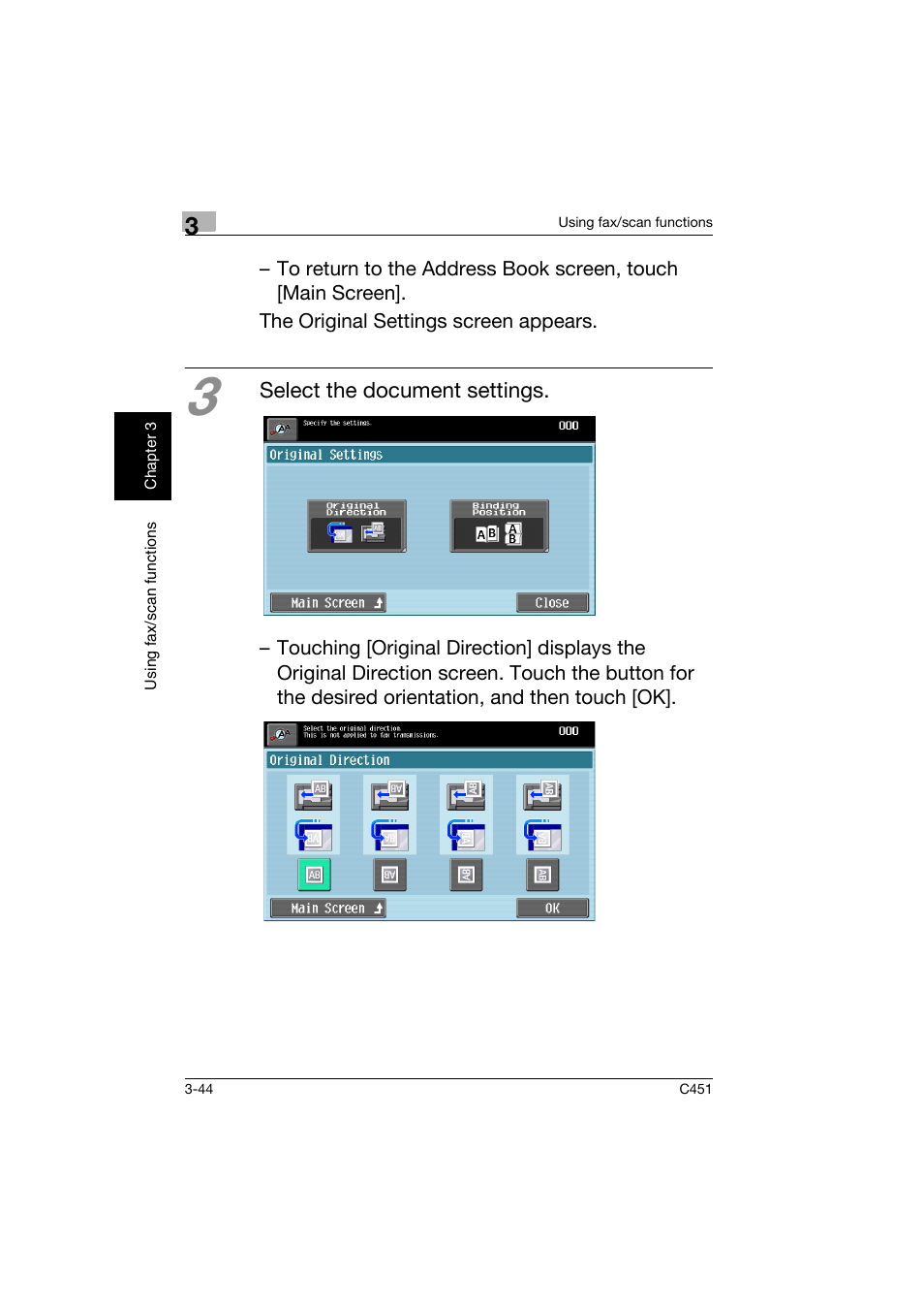 Select the document settings | Konica Minolta bizhub C451 User Manual | Page 145 / 164