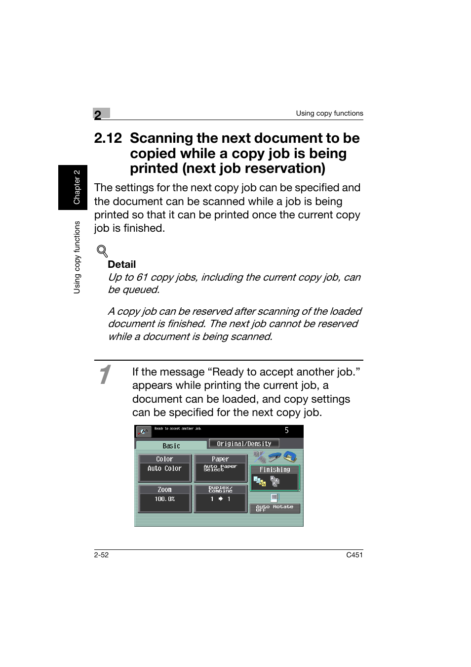 12scanning the next document to be | Konica Minolta bizhub C451 User Manual | Page 95 / 164