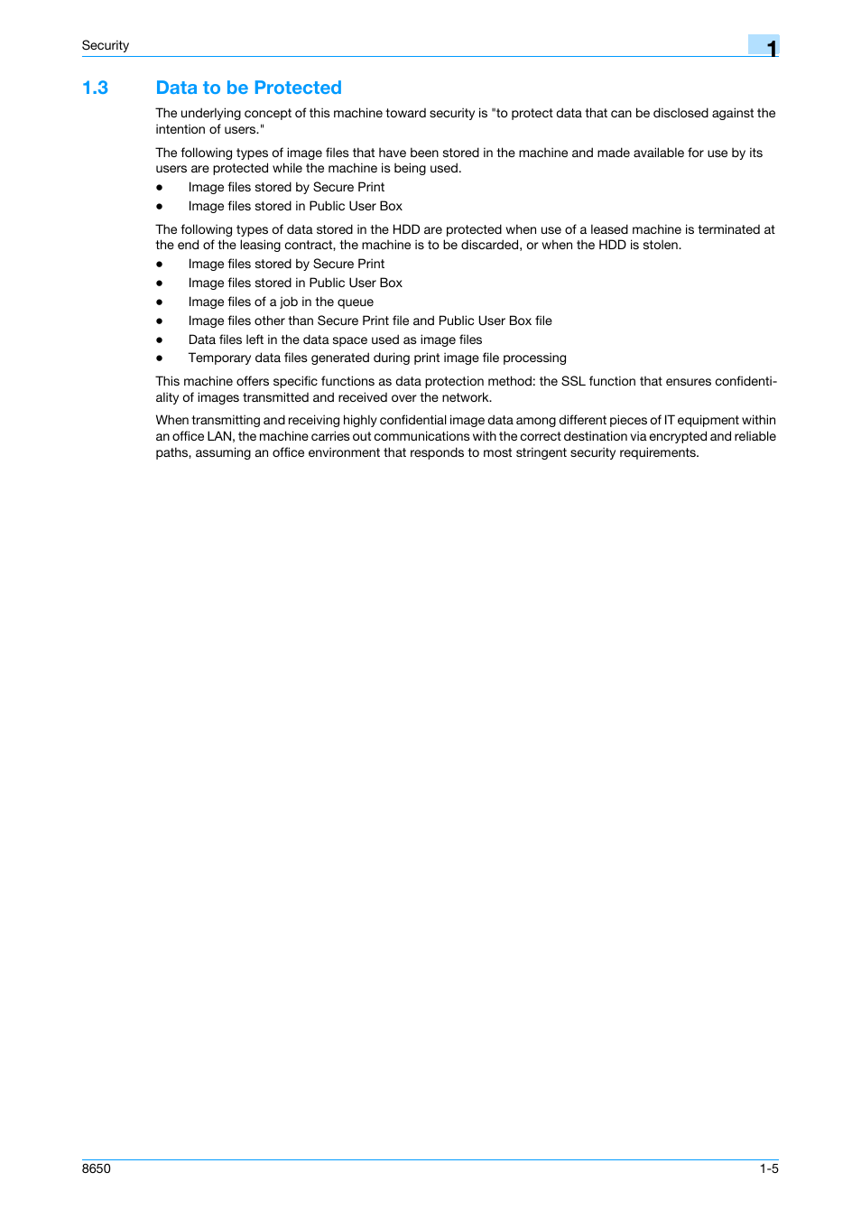 3 data to be protected, Data to be protected -5 | Konica Minolta magicolor 8650 User Manual | Page 10 / 98