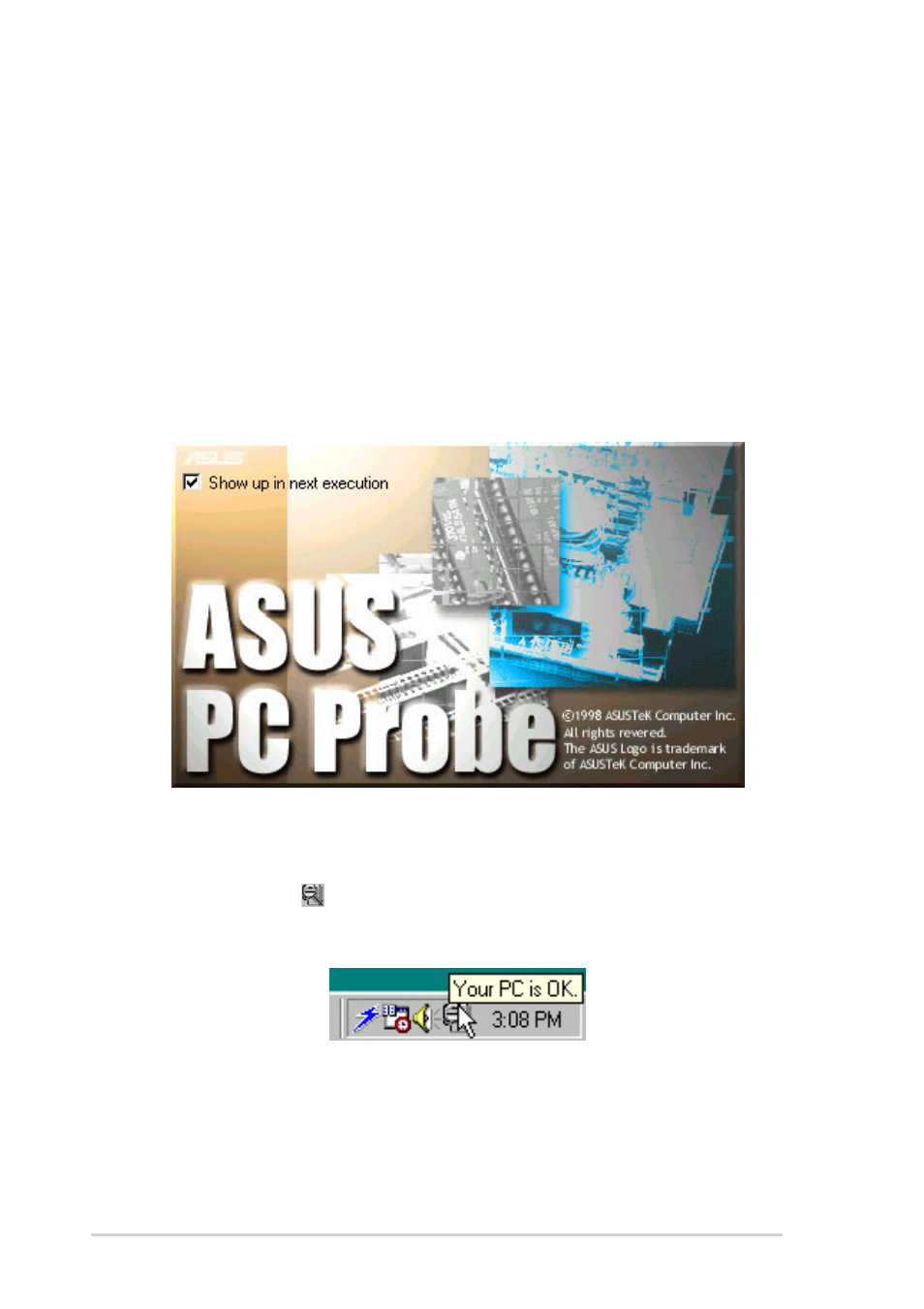 2 asus pc probe | Asus Digital Entertainment PC AB-V100 User Manual | Page 38 / 112