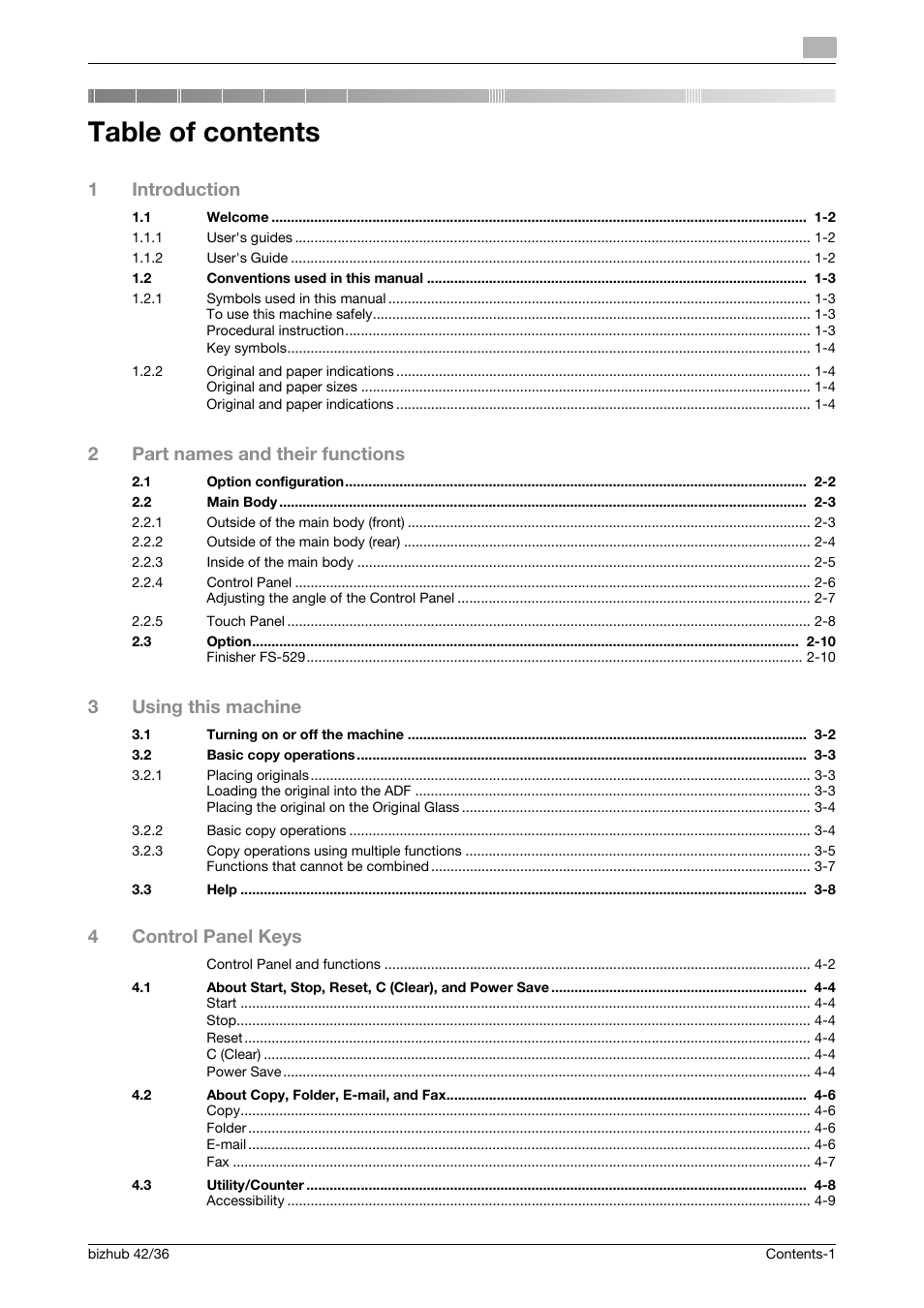 Konica Minolta bizhub 42 User Manual | Page 2 / 109