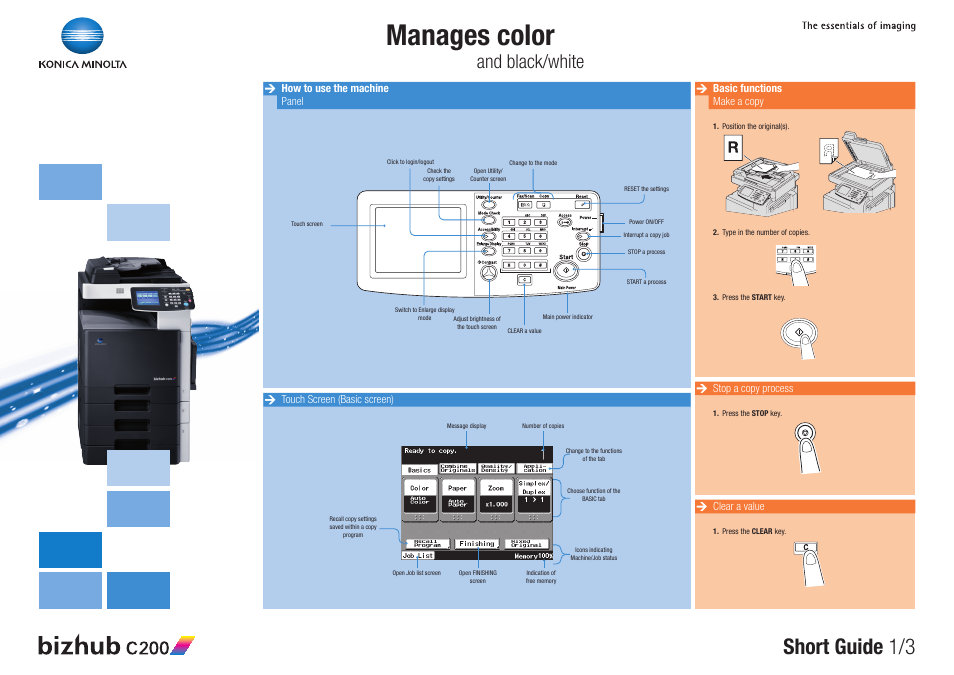 Konica Minolta bizhub C200 User Manual | 3 pages