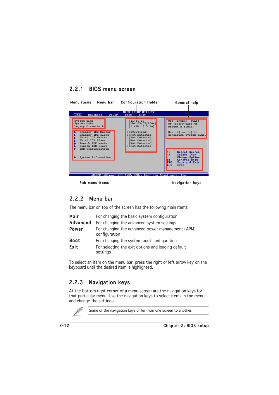 2 menu bar menu bar menu bar menu bar menu bar | Asus P5GL-MX User Manual | Page 58 / 94