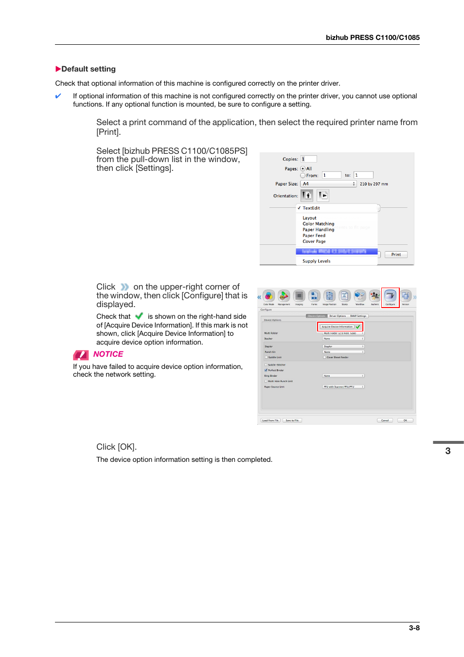 Default setting, Default setting -8 | Konica Minolta bizhub PRESS C1100 User Manual | Page 27 / 123