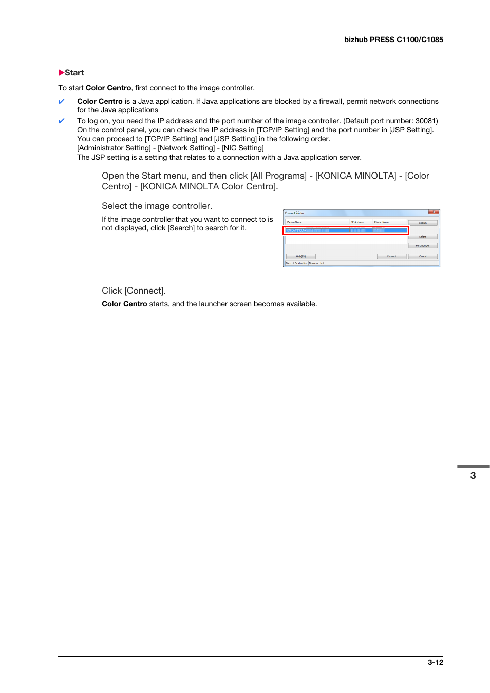 Start, Start -12 | Konica Minolta bizhub PRESS C1100 User Manual | Page 31 / 123