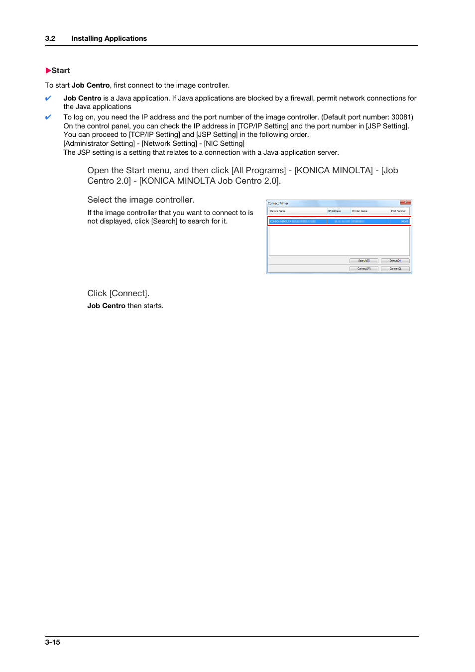 Start, Start -15 | Konica Minolta bizhub PRESS C1100 User Manual | Page 34 / 123