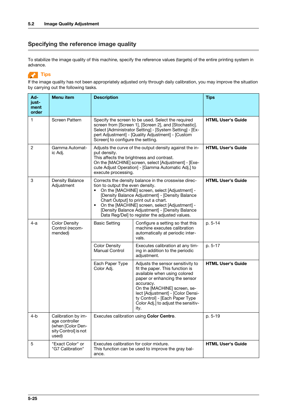 Specifying the reference image quality, Specifying the reference image quality -25 | Konica Minolta bizhub PRESS C1100 User Manual | Page 70 / 123