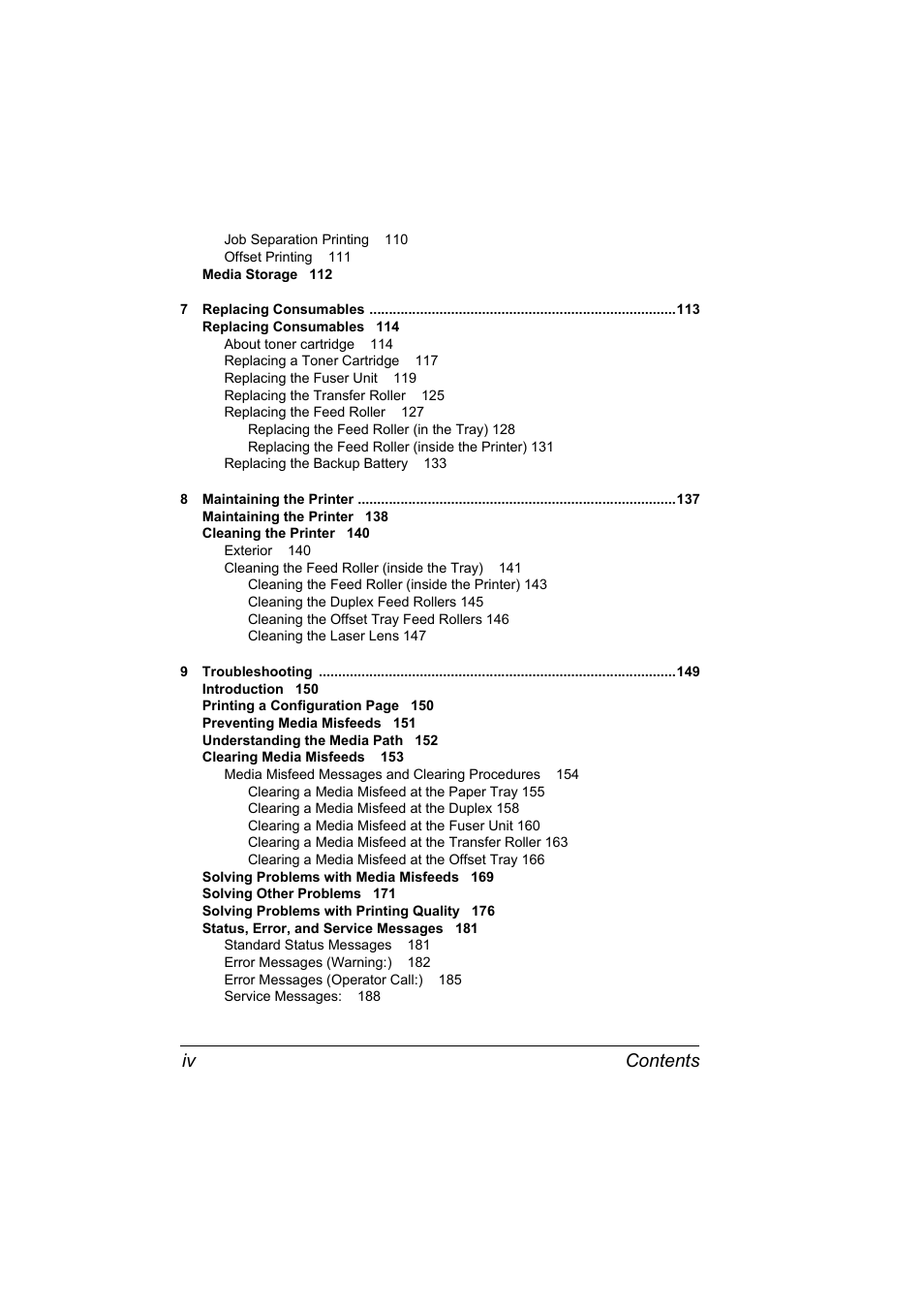 Contents iv | Konica Minolta pagepro 5650 User Manual | Page 8 / 238