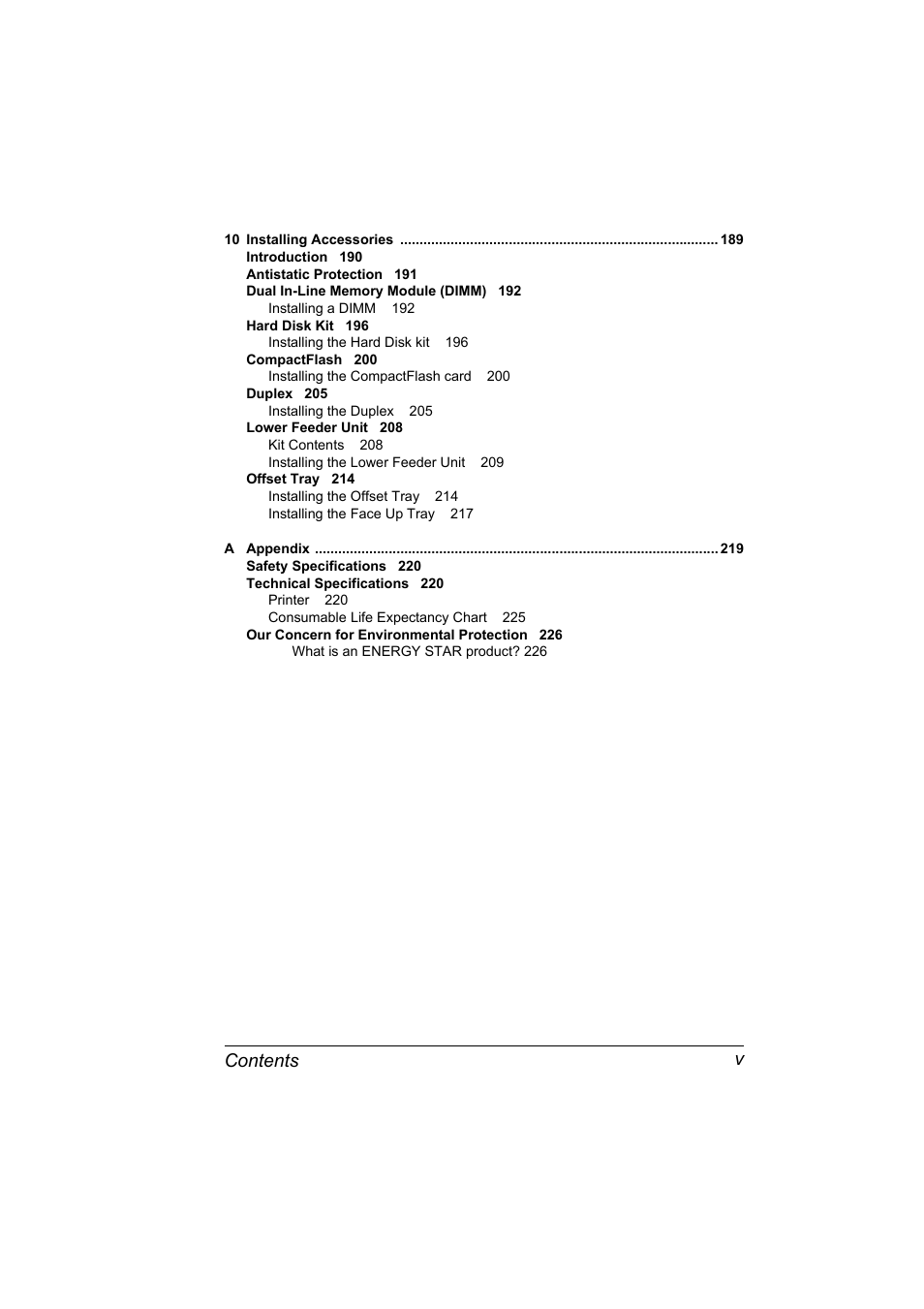 Contents v | Konica Minolta pagepro 5650 User Manual | Page 9 / 238
