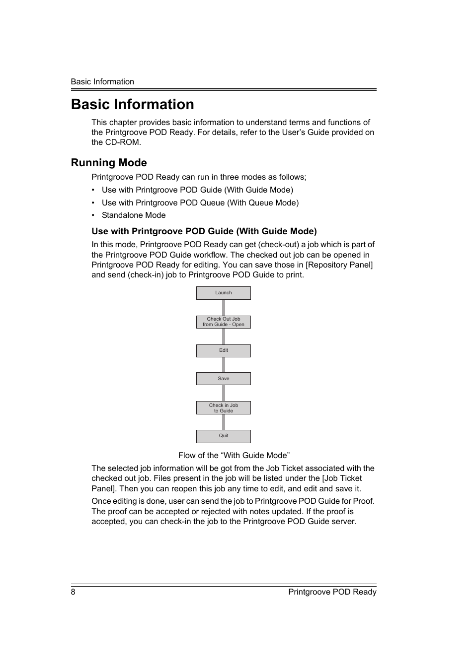 Basic information, Running mode | Konica Minolta Printgroove POD User Manual | Page 11 / 18