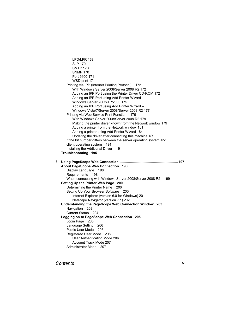 Contents v | Konica Minolta bizhub 40P User Manual | Page 15 / 392