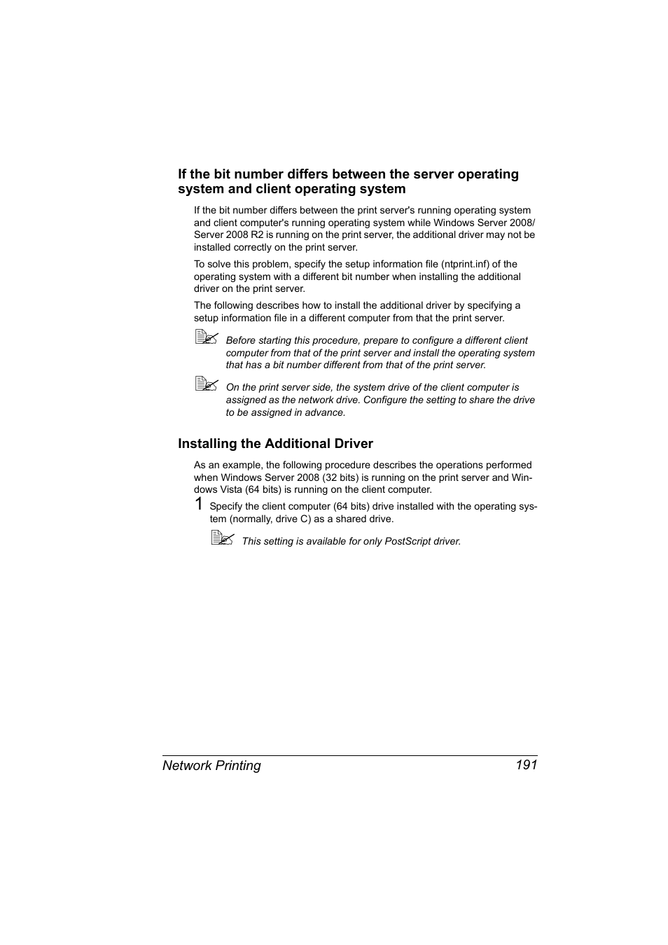 Installing the additional driver | Konica Minolta bizhub 40P User Manual | Page 209 / 392