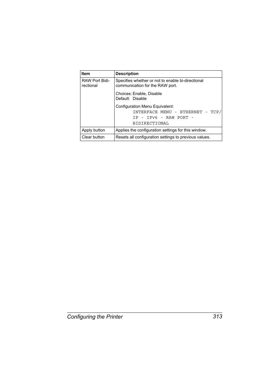 Configuring the printer 313 | Konica Minolta bizhub 40P User Manual | Page 331 / 392